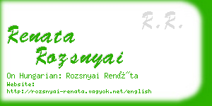 renata rozsnyai business card